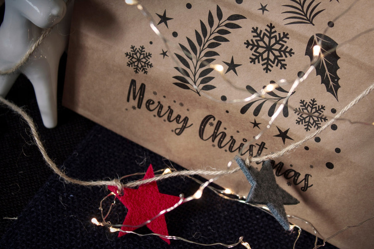 Torba papierowa świąteczna 260x140x320mm Merry Christmas Choinka