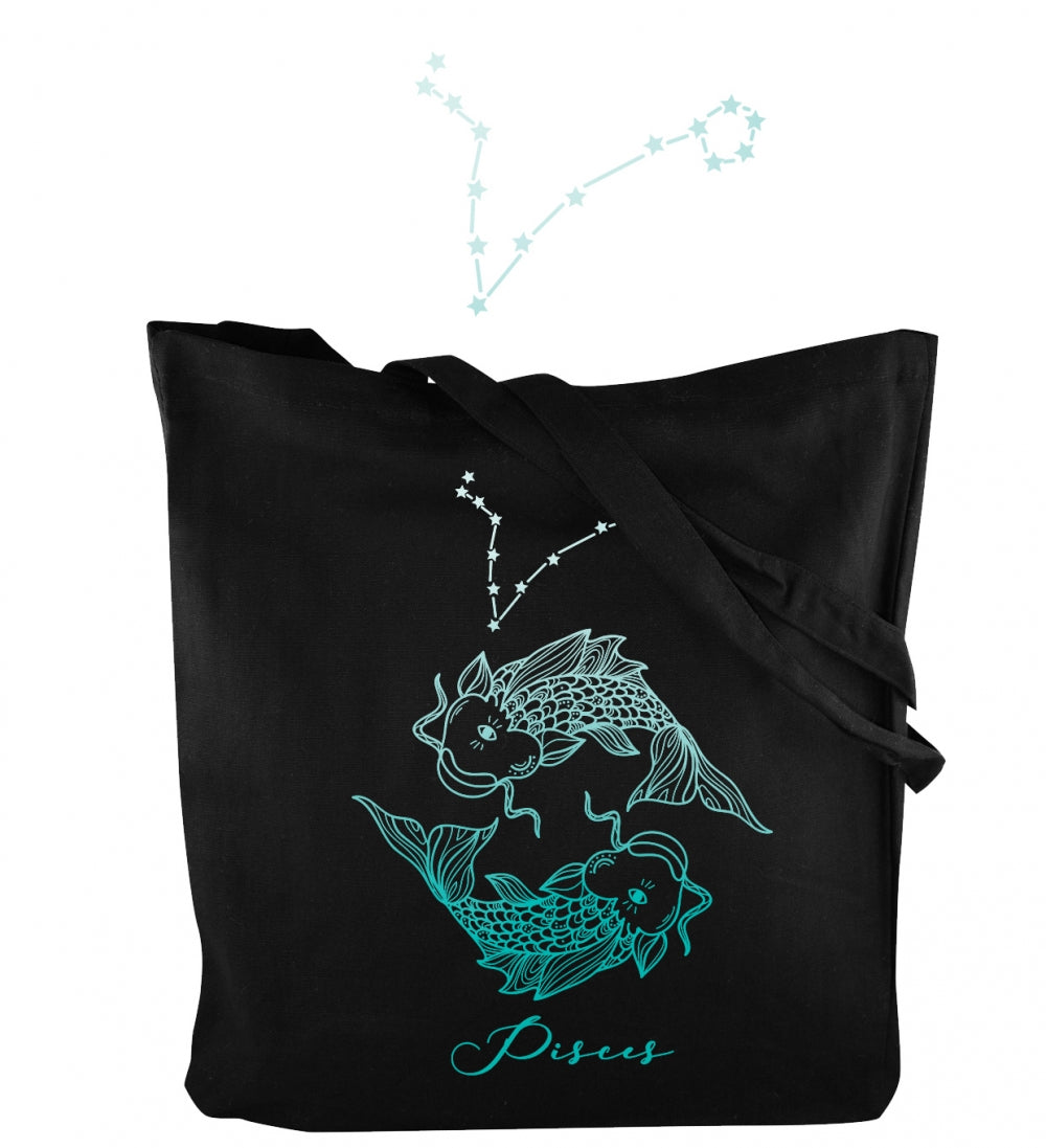 Torba bawełniana z nadrukiem Czarna RYBY