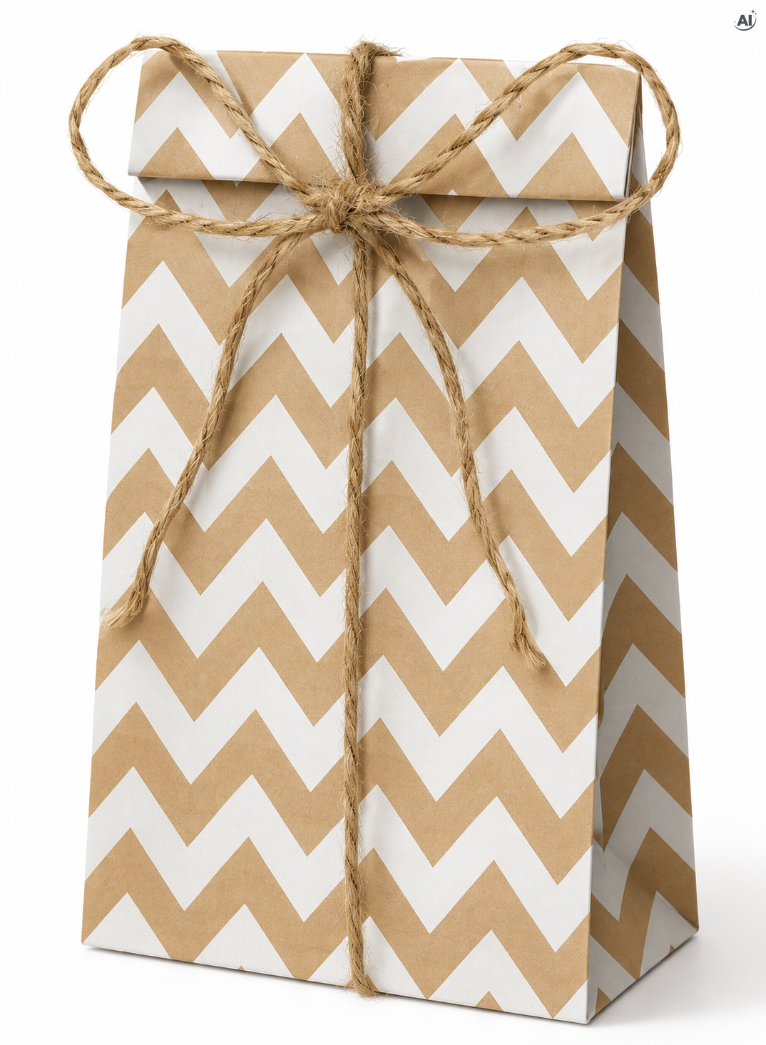 Torba Papierowa Klockowa 80x65x190mm w zygzaki Brązowa