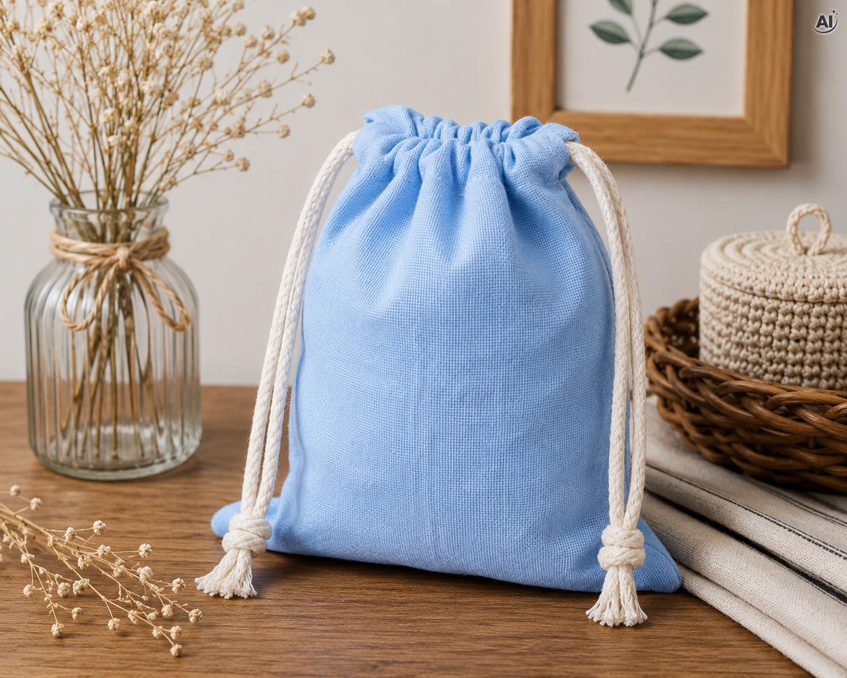 Worek bawełniany 100x150mm Jasnoniebieski
