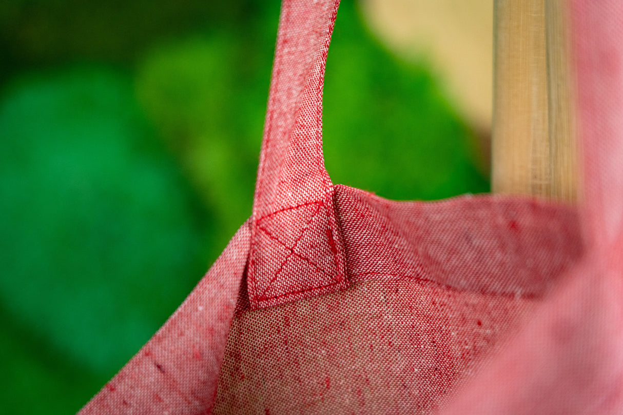 Torba bawełniana 380x420mm Czerwona recykling Uchwyt: 70cm