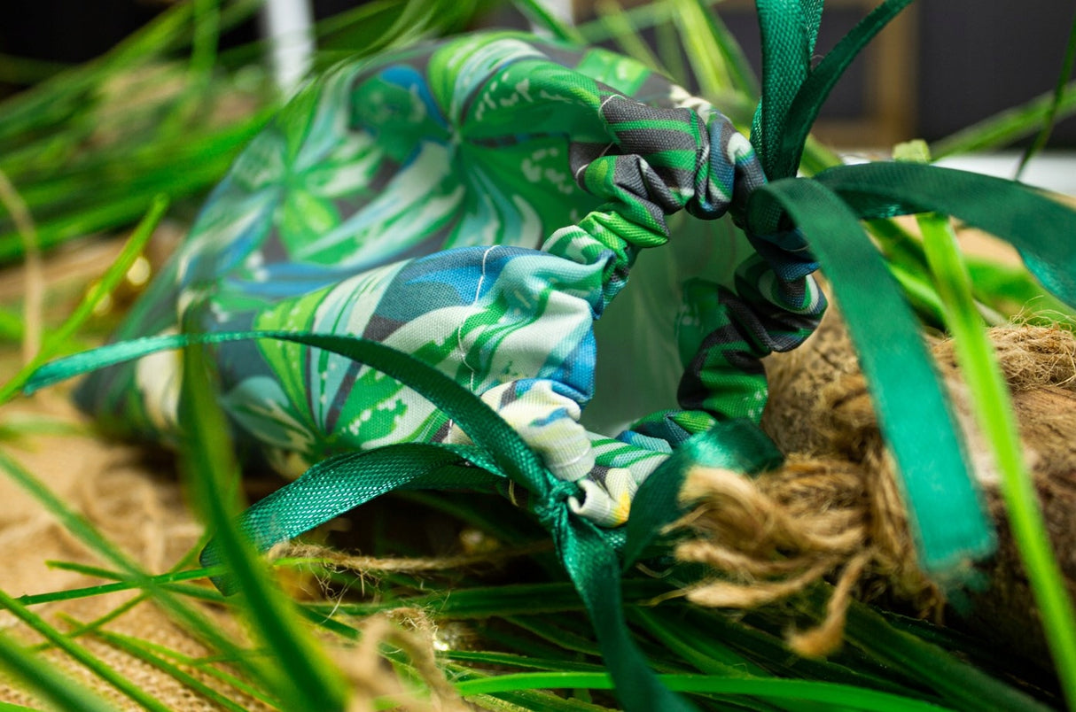 Worek Poliestrowy Zielony 15x20cm Liście Ozdobne