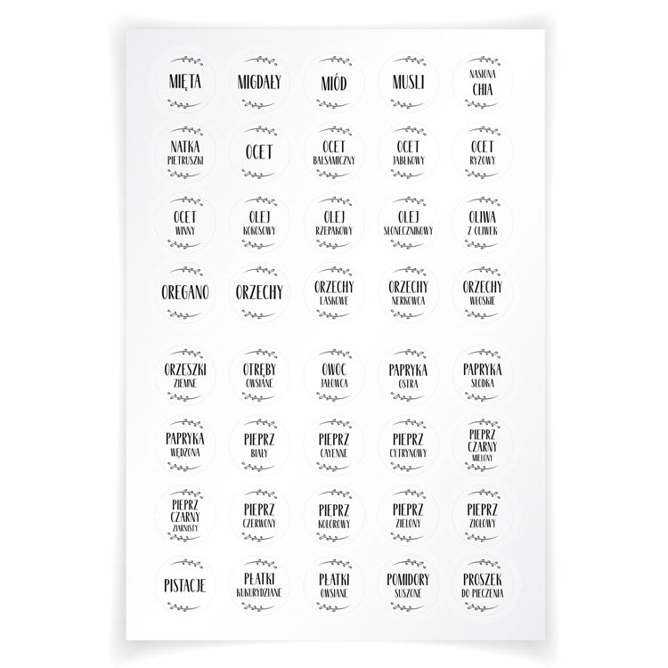 Naklejki na przyprawy Biały 200szt.