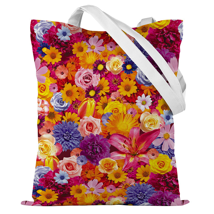 Torba bawełniana 350x450mm KWIATY RÓŻOWA LILIA