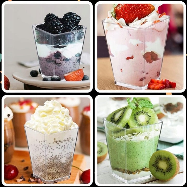 Pucharki do deserów 58ml 50szt + łyżeczki 50szt.