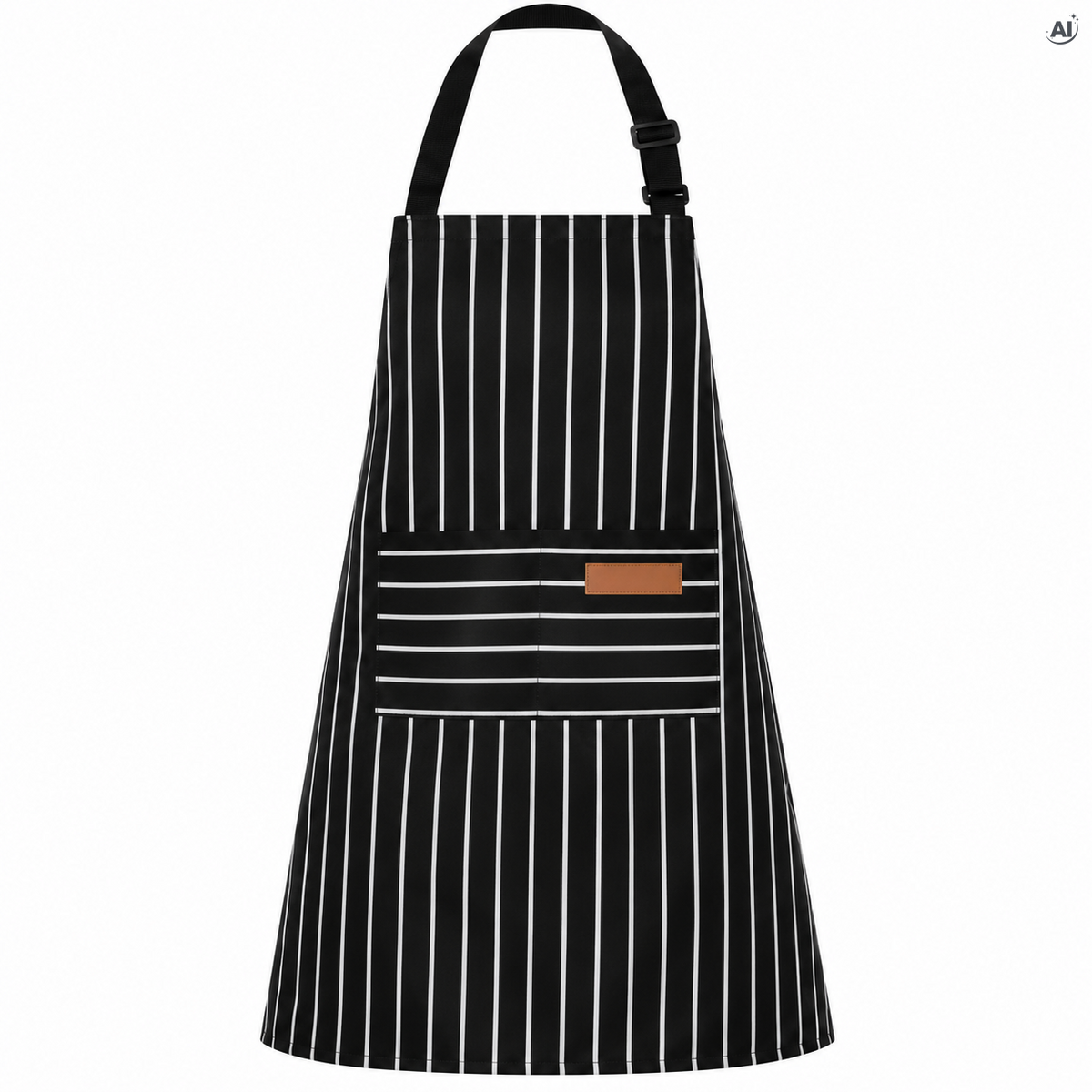 Fartuch kuchenny 68x75 cm w paski Czarny