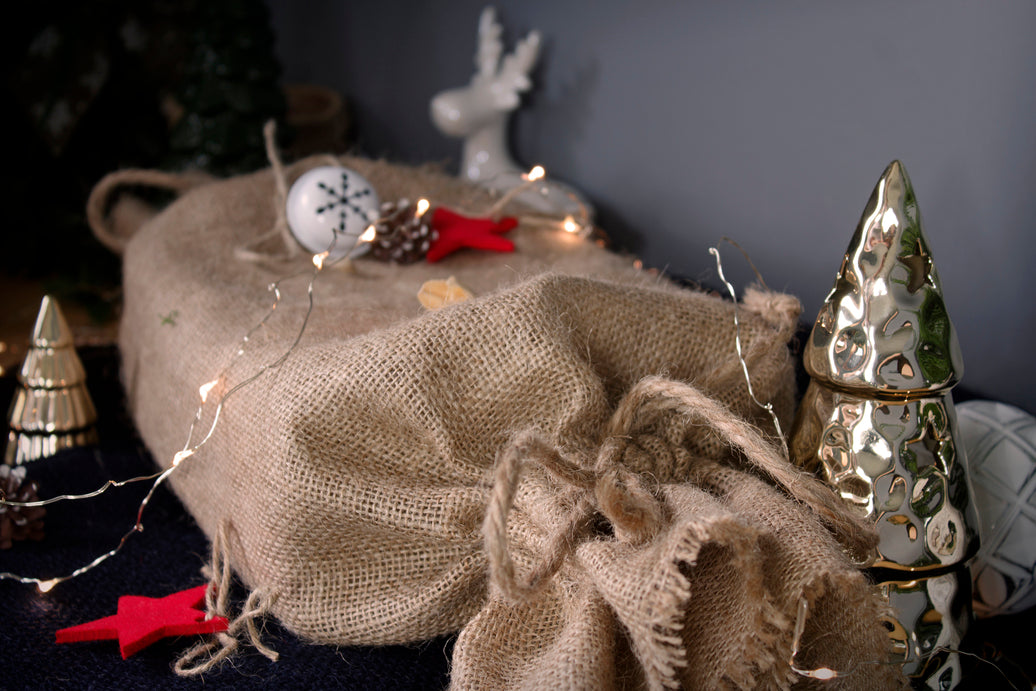 Worek na prezenty jutowy CUKIEREK+ PUDEŁKO