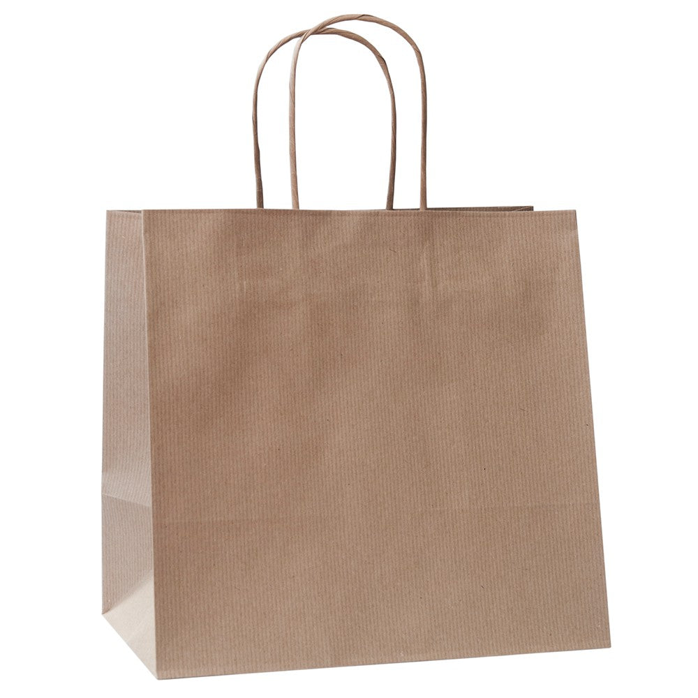 Torba papierowa 260x150x250mm z uchwytem skręcanym Premium - BRĄZOWA