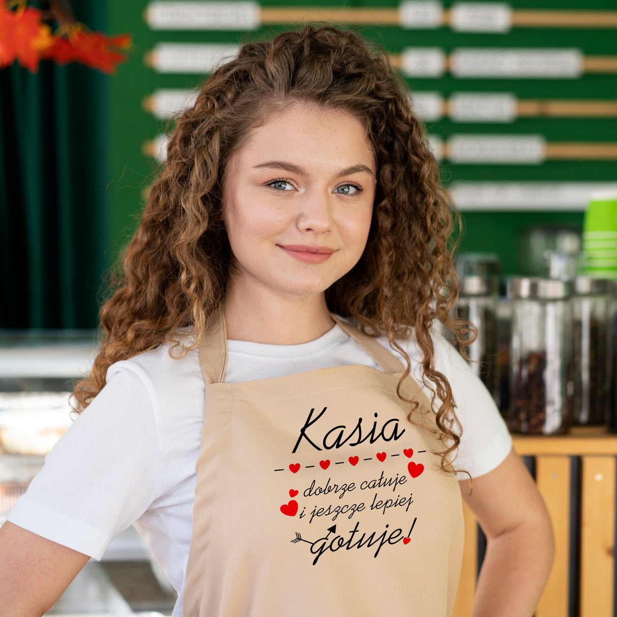 Fartuch bawełniany z nadrukiem - Nie mogę uszczęśliwić wszystkich