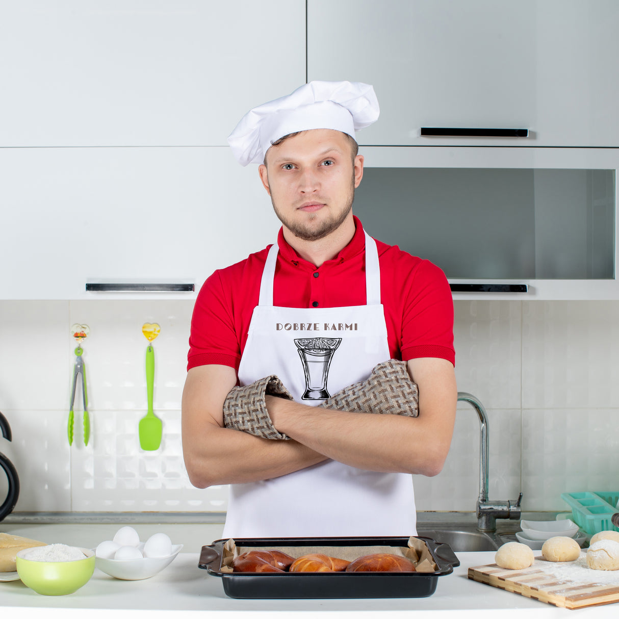 Fartuch bawełniany z nadrukiem - Nie mogę uszczęśliwić wszystkich