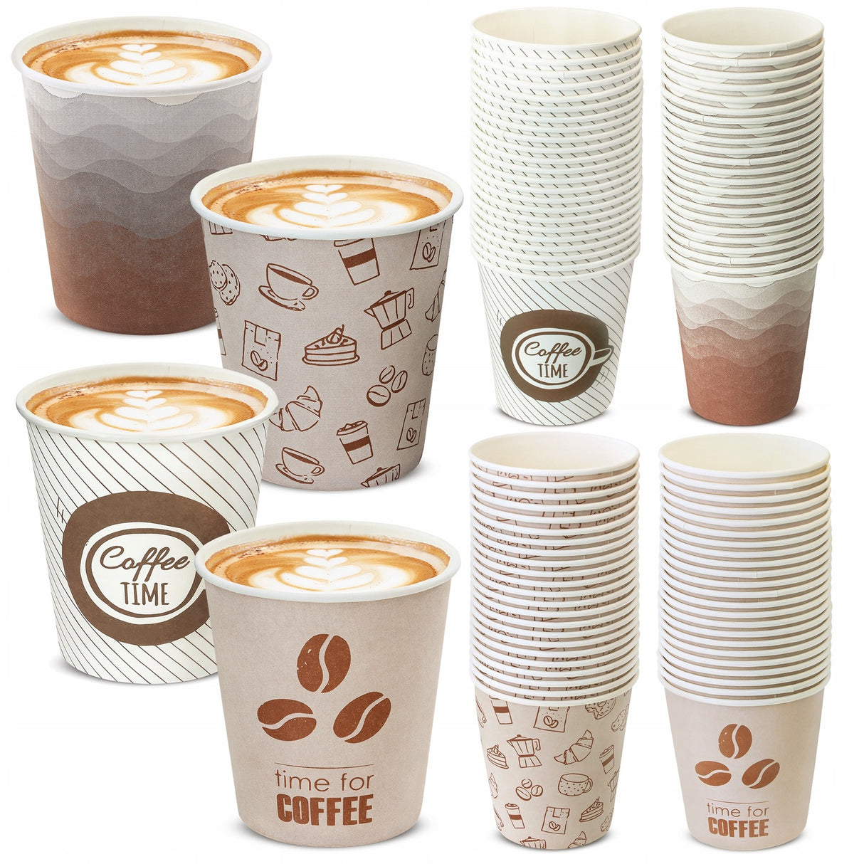 Kubeczki papierowe zestaw ABSTRAKCJA 250ml 100szt.