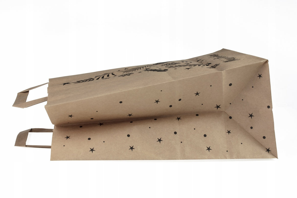 Torba papierowa świąteczna 260x140x320mm Merry Christmas Choinka