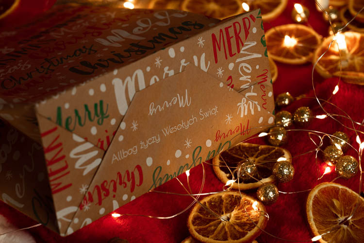 Torba papierowa świąteczna 180x80x220mm Merry Christmas