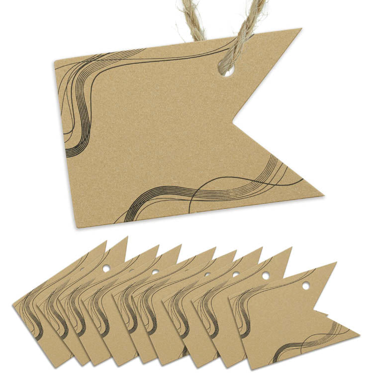 Winietki bileciki do prezentów FALE LINIE 10szt.