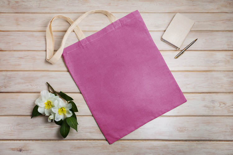 Torba bawełniana CIEMNO RÓŻOWA 38x42cm 145g/m2