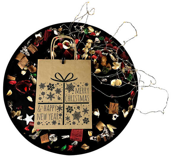 Torba papierowa świąteczna 18x8x22cm PREZENT