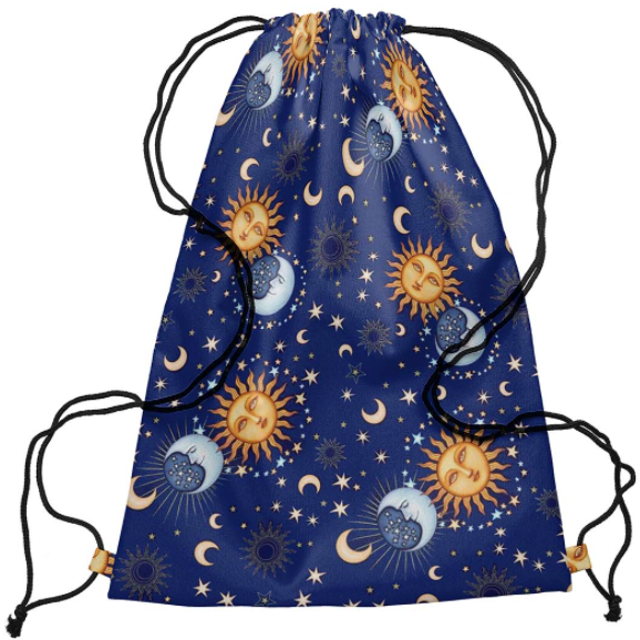 Plecak worek poliestrowy z nadrukiem Sun and moon Granatowy