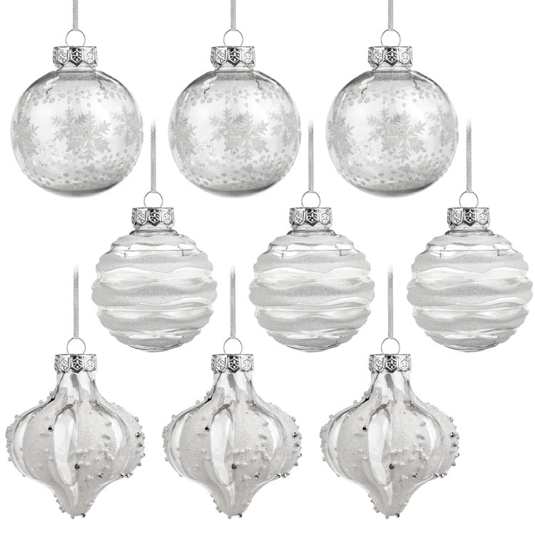 Bombki choinkowe Białe 9szt.