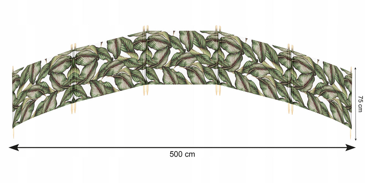 Parawan plażowy 5M ZIELONE LIŚCIE