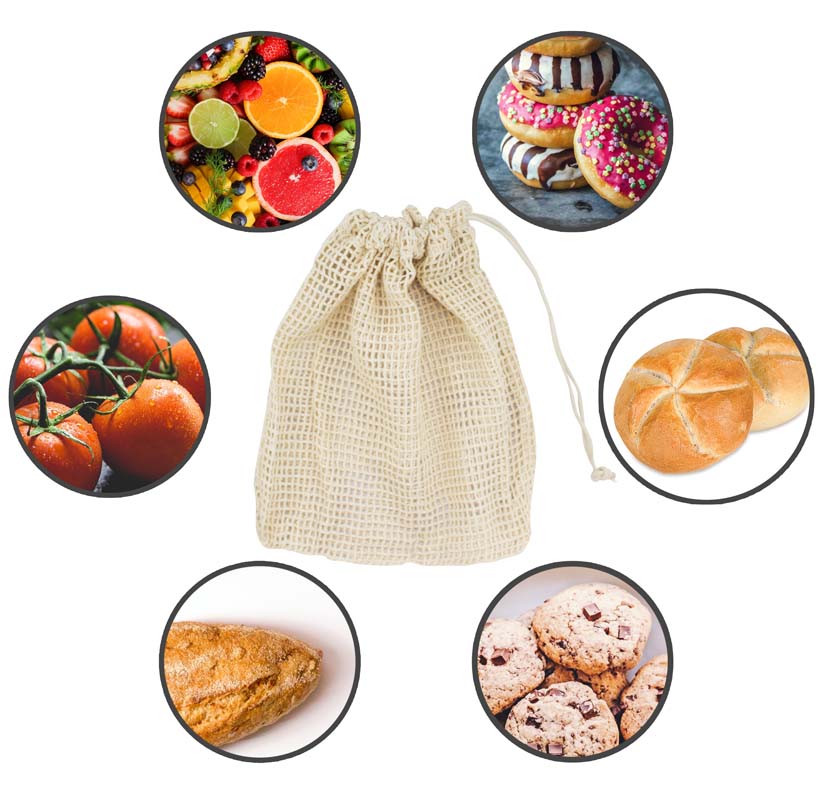 Worek z siatki bawełnianej 300x380mm Ecru