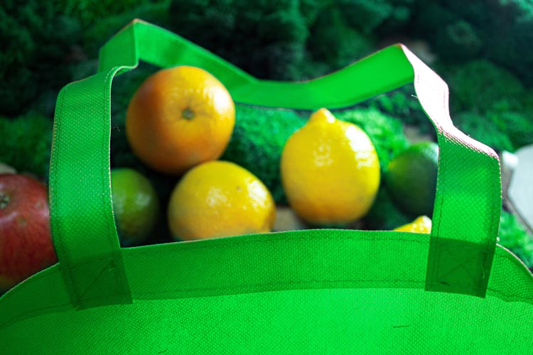 Torba polipropylenowa zielona 360x420mm Uchwyt: 38cm