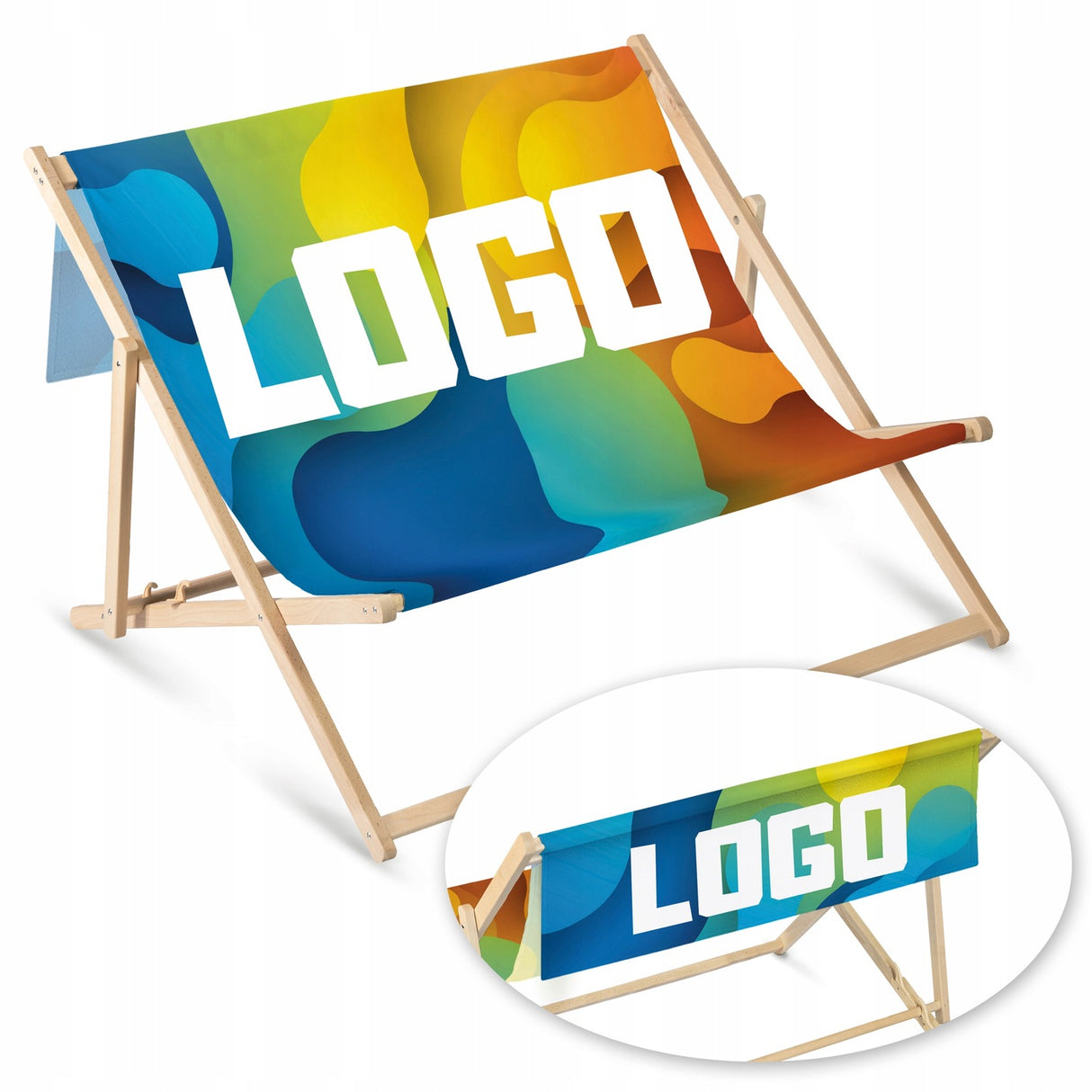 Leżak drewniany - Podwójny REKLAMOWY + Zwiewka