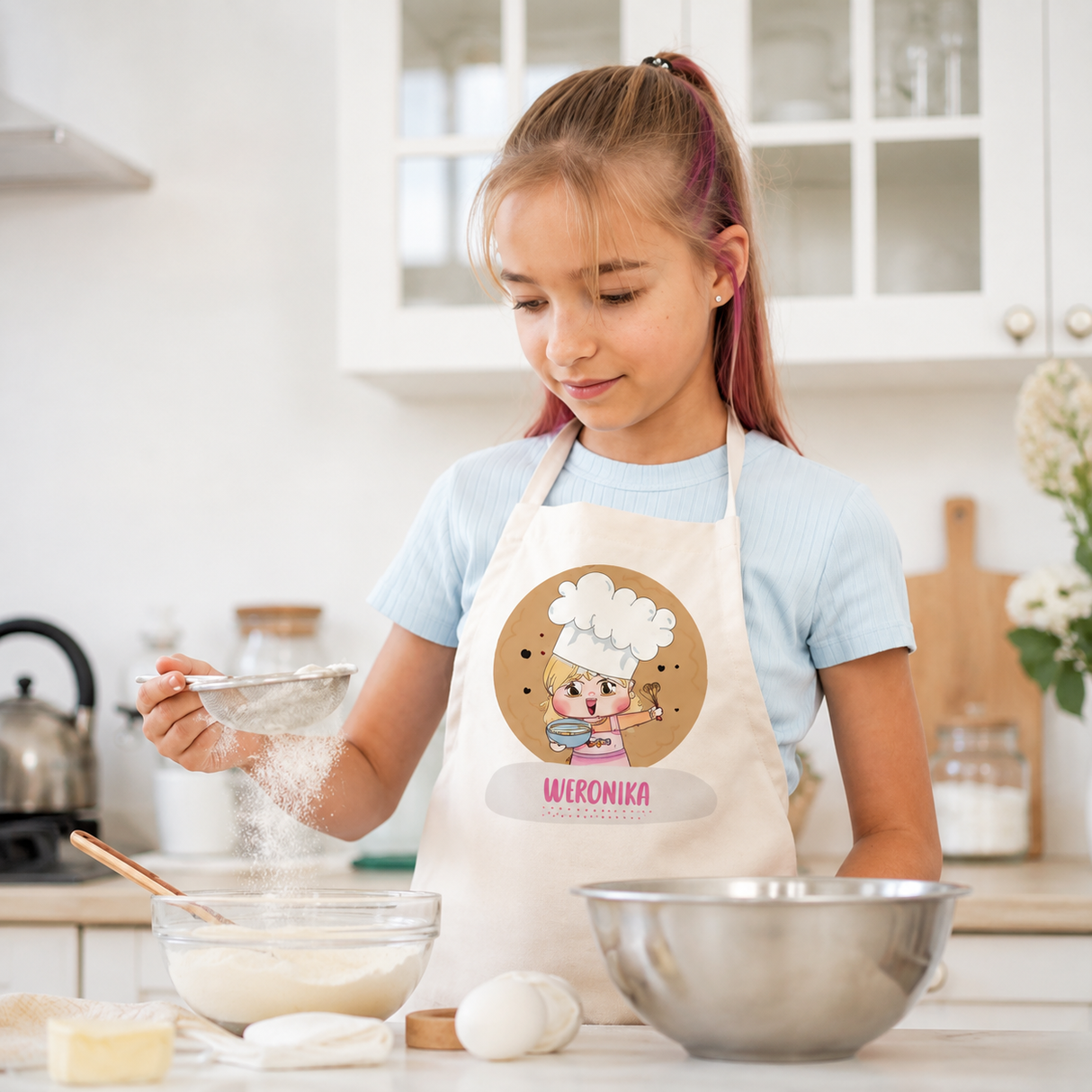 Fartuch dziecięcy COOKIE dziewczynka + IMIĘ