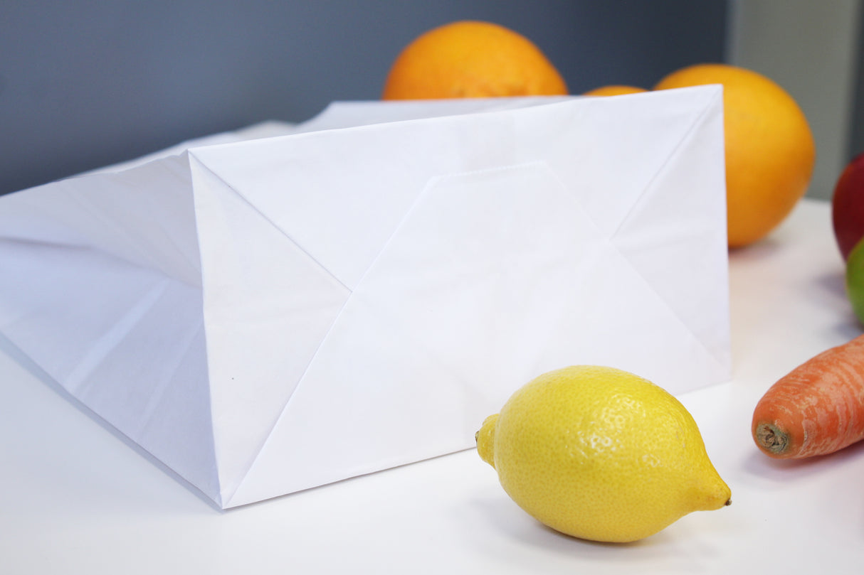 Torba papierowa z uchwytem płaskim 320x160x430mm Biała