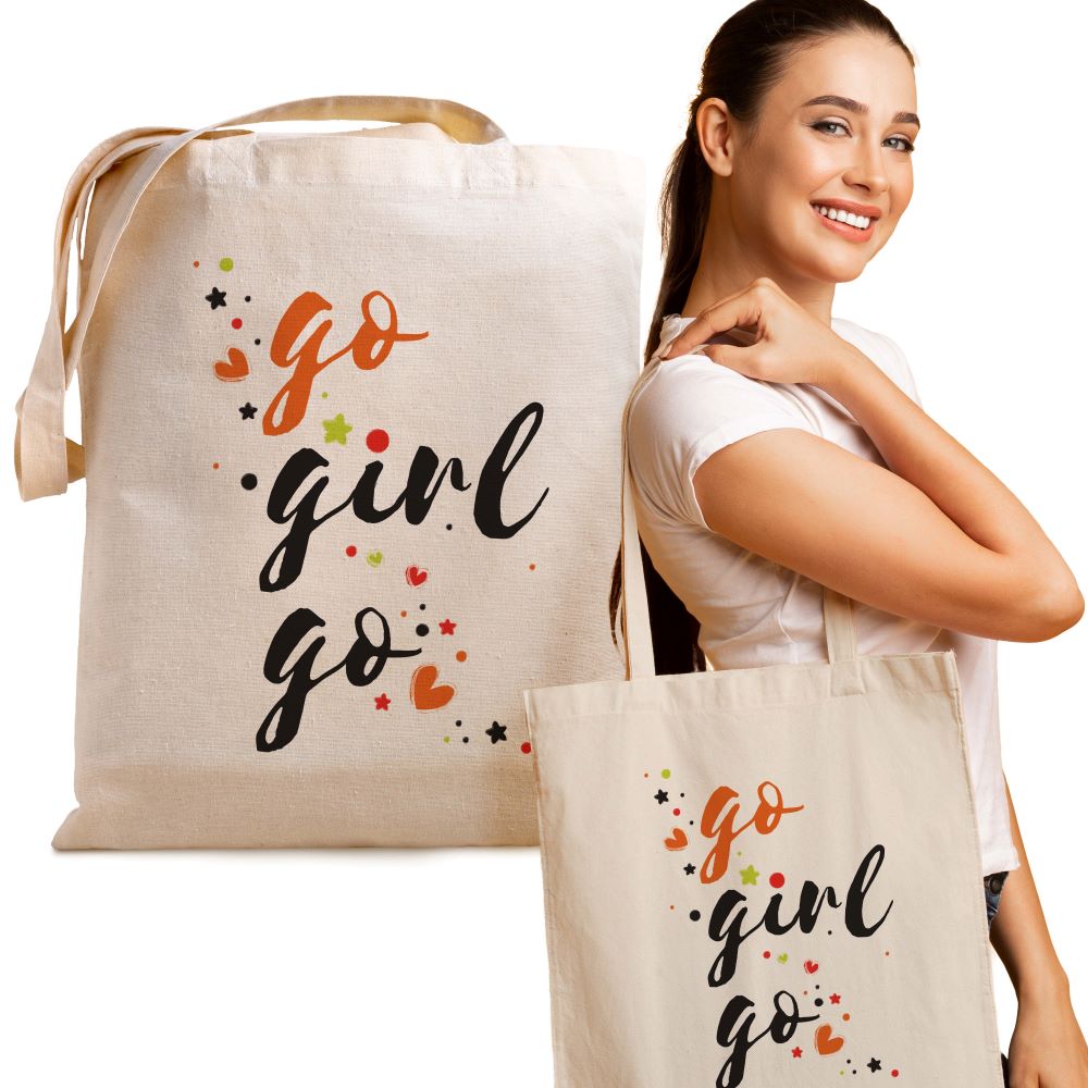 Prezent na Dzień Kobiet - Torba z nadrukiem ecru