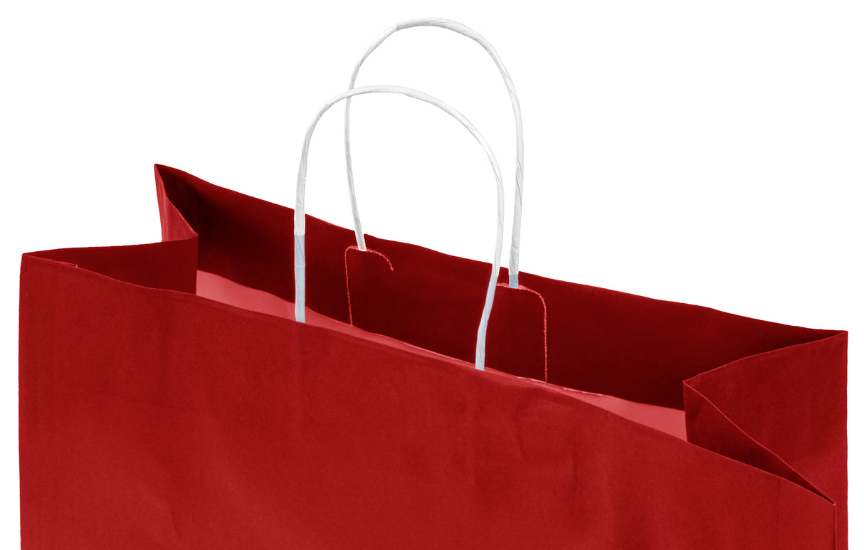 Torba papierowa 350x150x400mm z uchwytem skręcanym Czerwona Premium