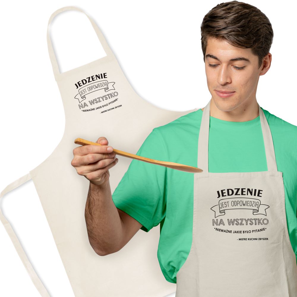 Fartuch bawełniany z nadrukiem - Nie mogę uszczęśliwić wszystkich