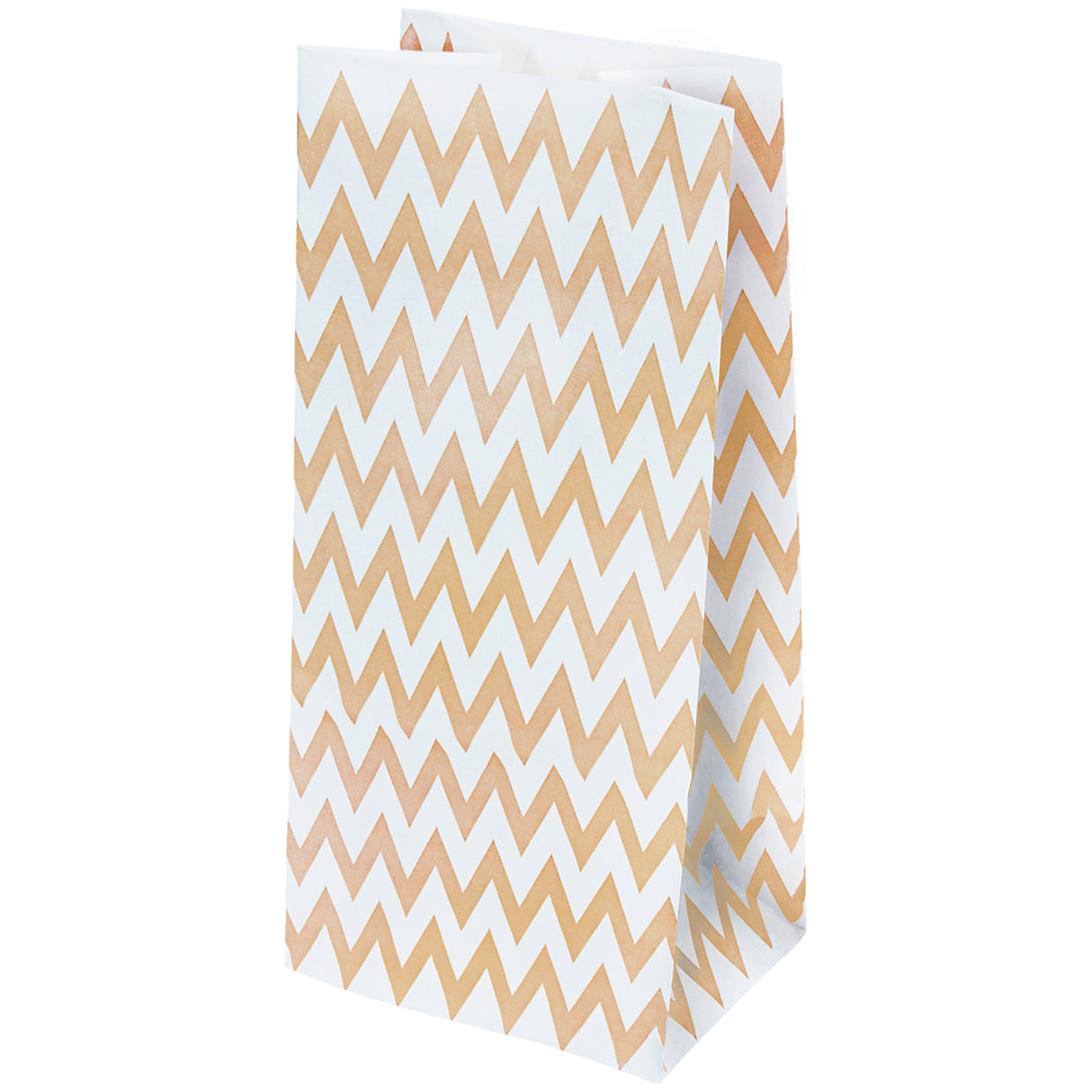 Torba papierowa klockowa 80x65x190mm w zygzaki Brązowa