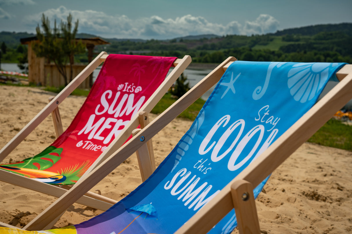 Leżak drewniany z nadrukiem SUMMER