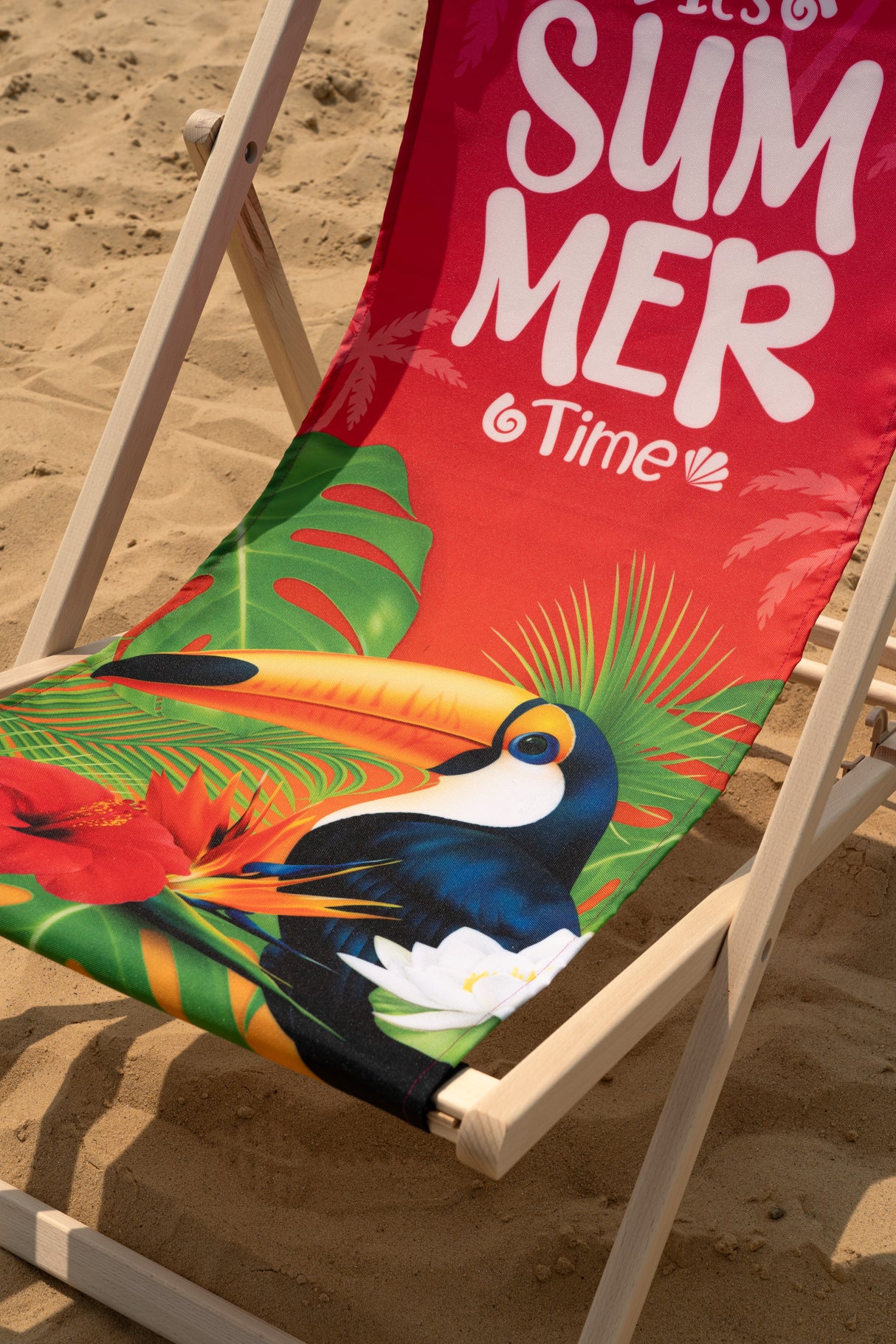Leżak drewniany z nadrukiem SUMMER