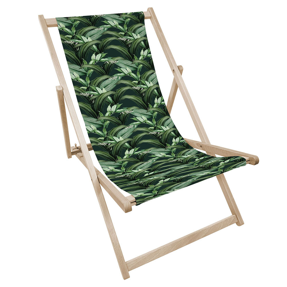 Leżak drewniany z nadrukiem LIŚCIE