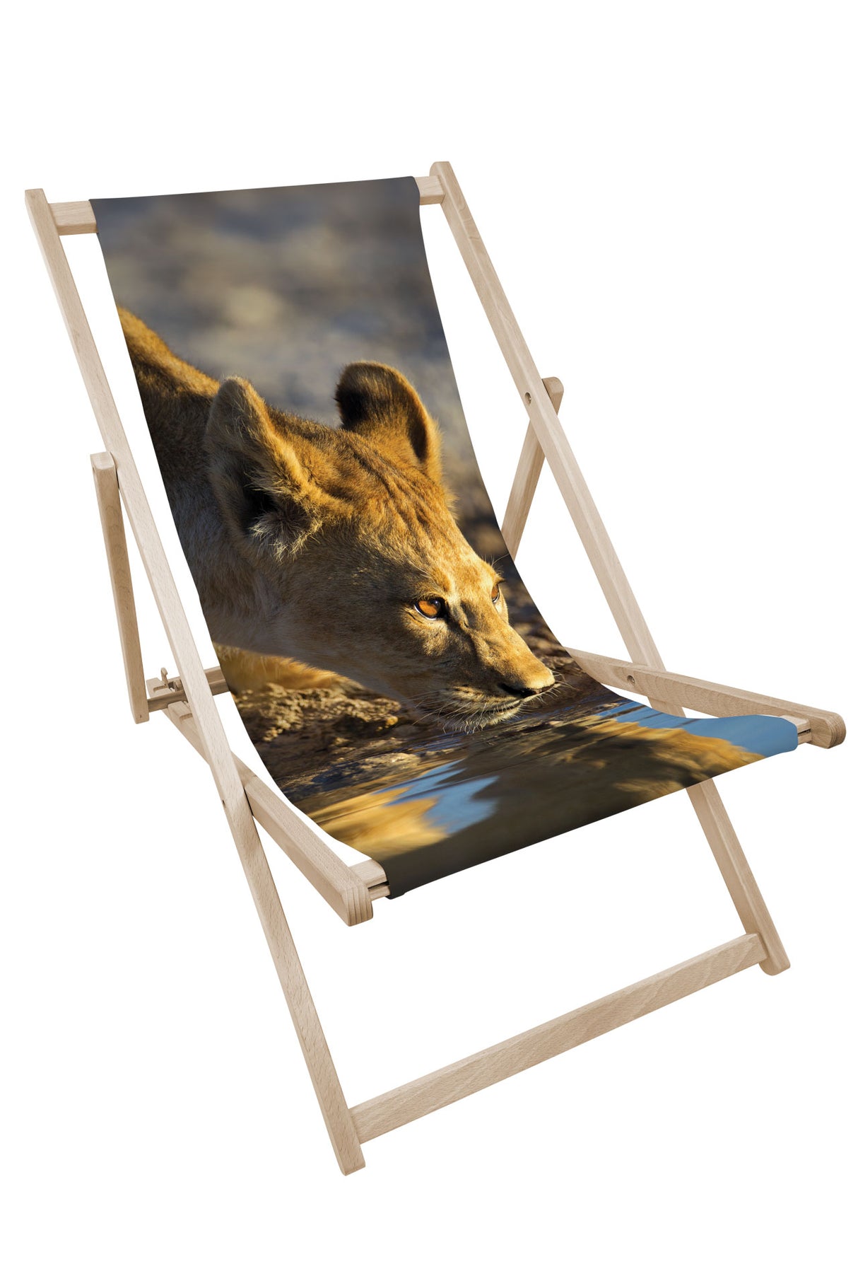 Leżak drewniany z nadrukiem LWICA