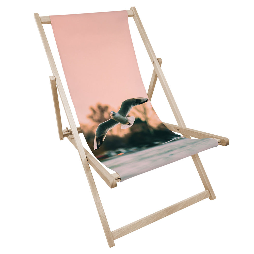 Leżak drewniany z nadrukiem MEWA