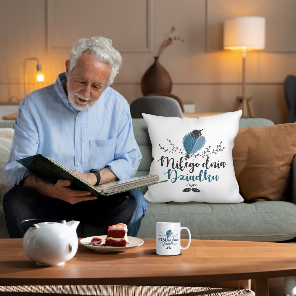 Zestaw Torba bawełniana,Kubek,Poduszka Miłego Dnia Dziadku Prezent na Dzień Dziadka
