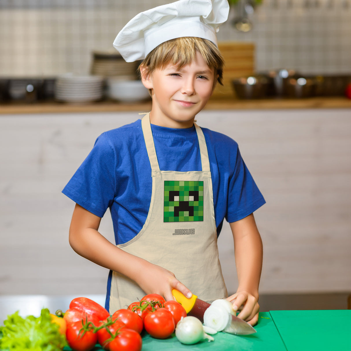 Fartuch dziecięcy MINECRAFT CREEPER + IMIĘ