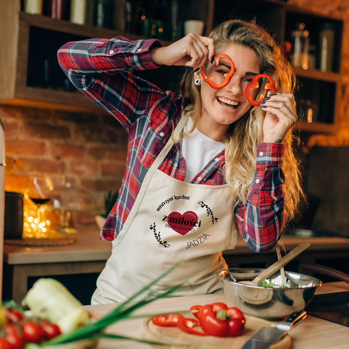 Fartuch bawełniany z nadrukiem - Nie mogę uszczęśliwić wszystkich