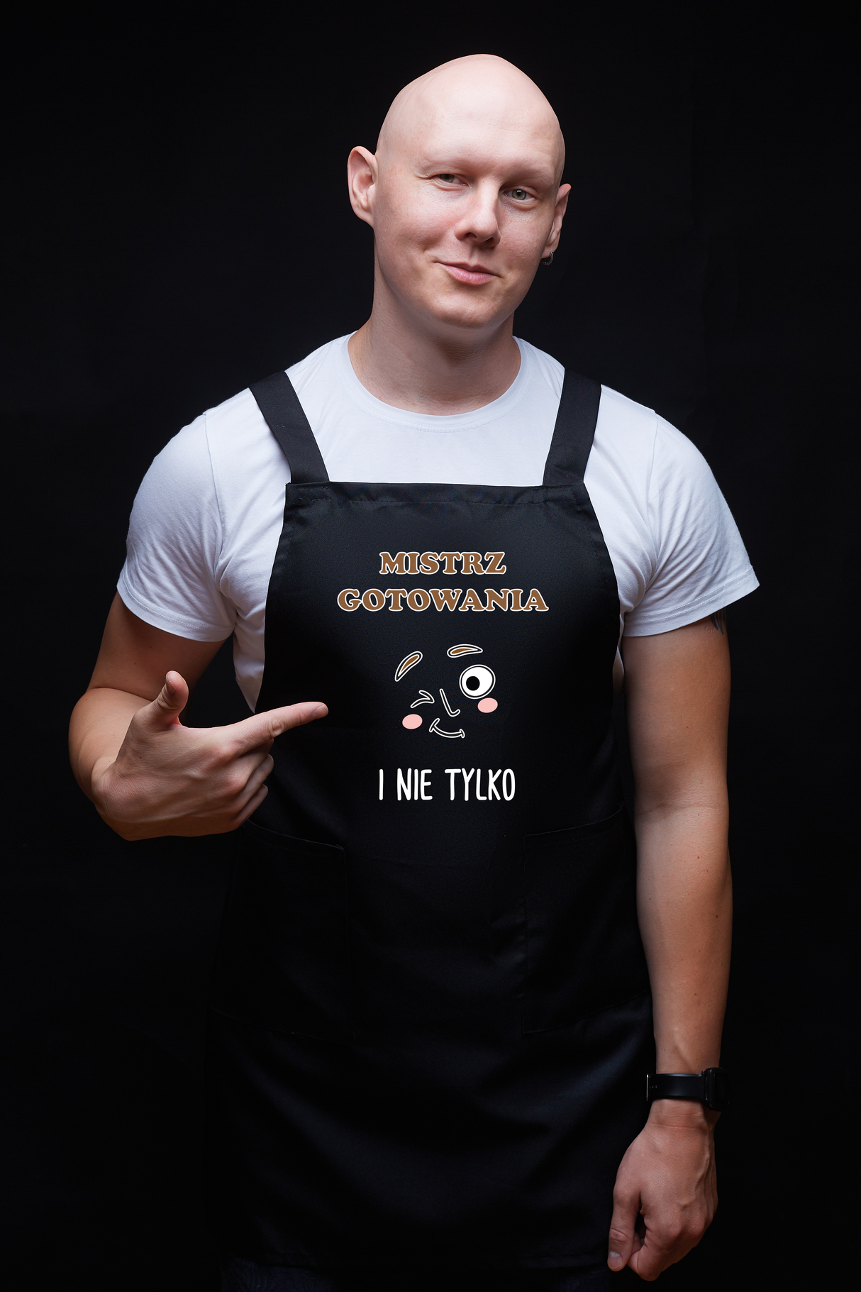 Fartuch kuchenny bawełniany MISTRZ GOTOWANIA I NIE TYLKO