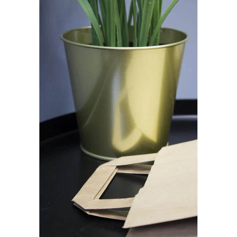 Torba papierowa z uchwytem płaskim 220x110x245mm Brązowa