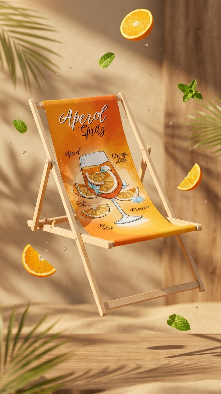 Leżak drewniany APEROL DRINK