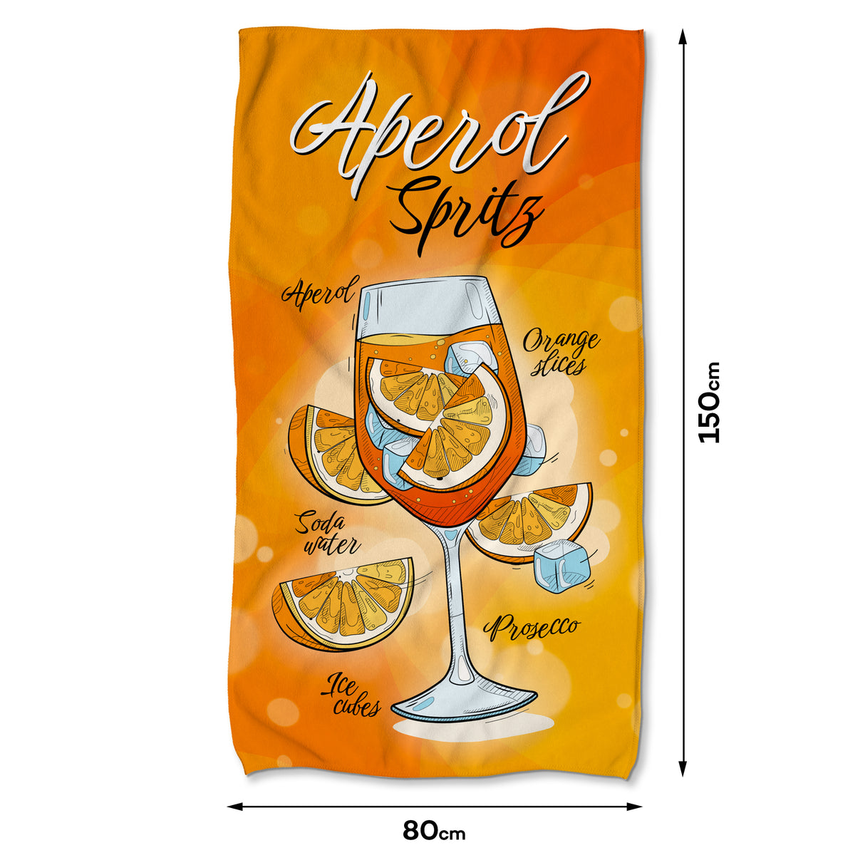 Szybkoschnący Ręcznik Plażowy APEROL SPRITZ 150x80 cm