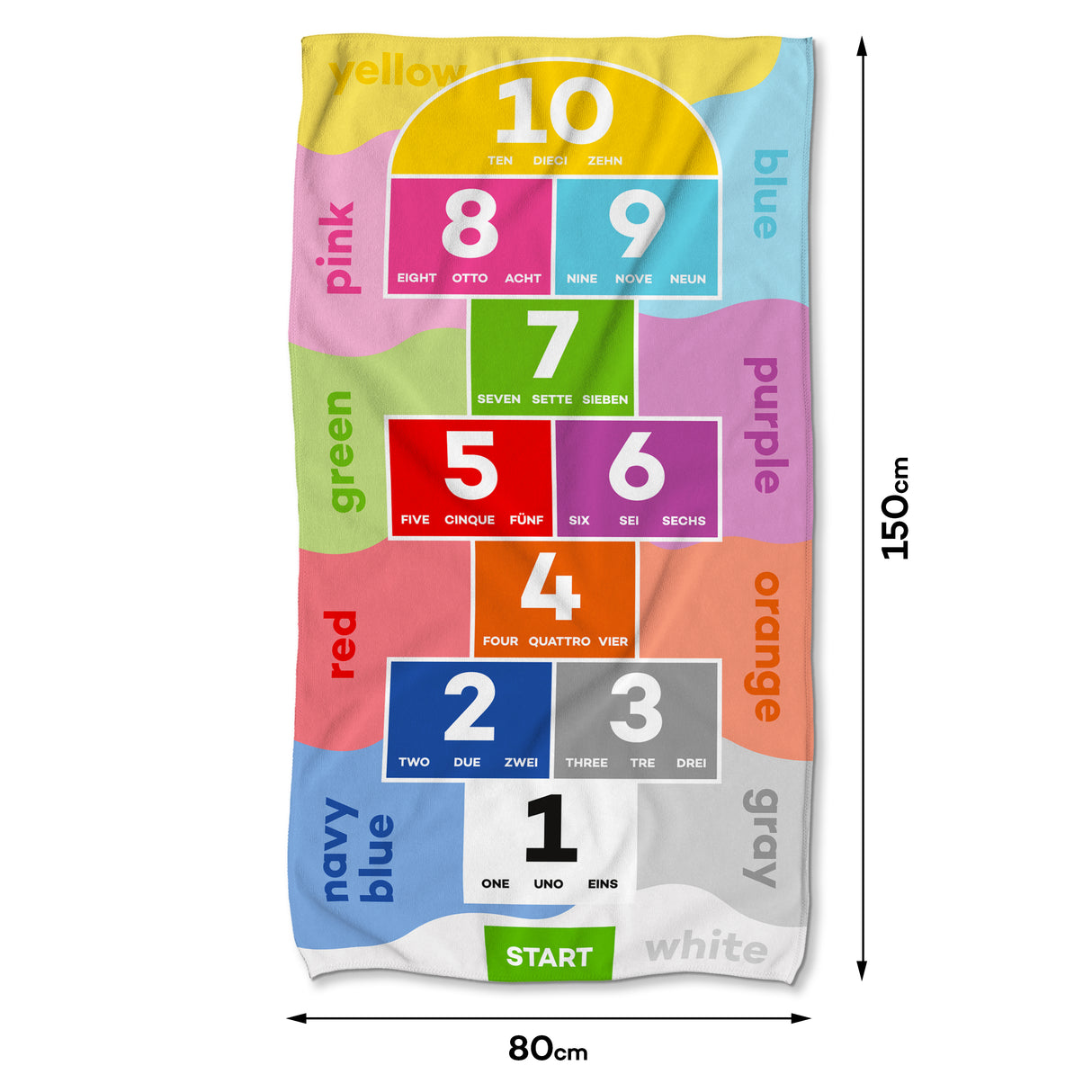 Szybkoschnący Ręcznik Plażowy GRA W KLASY 150x80 cm