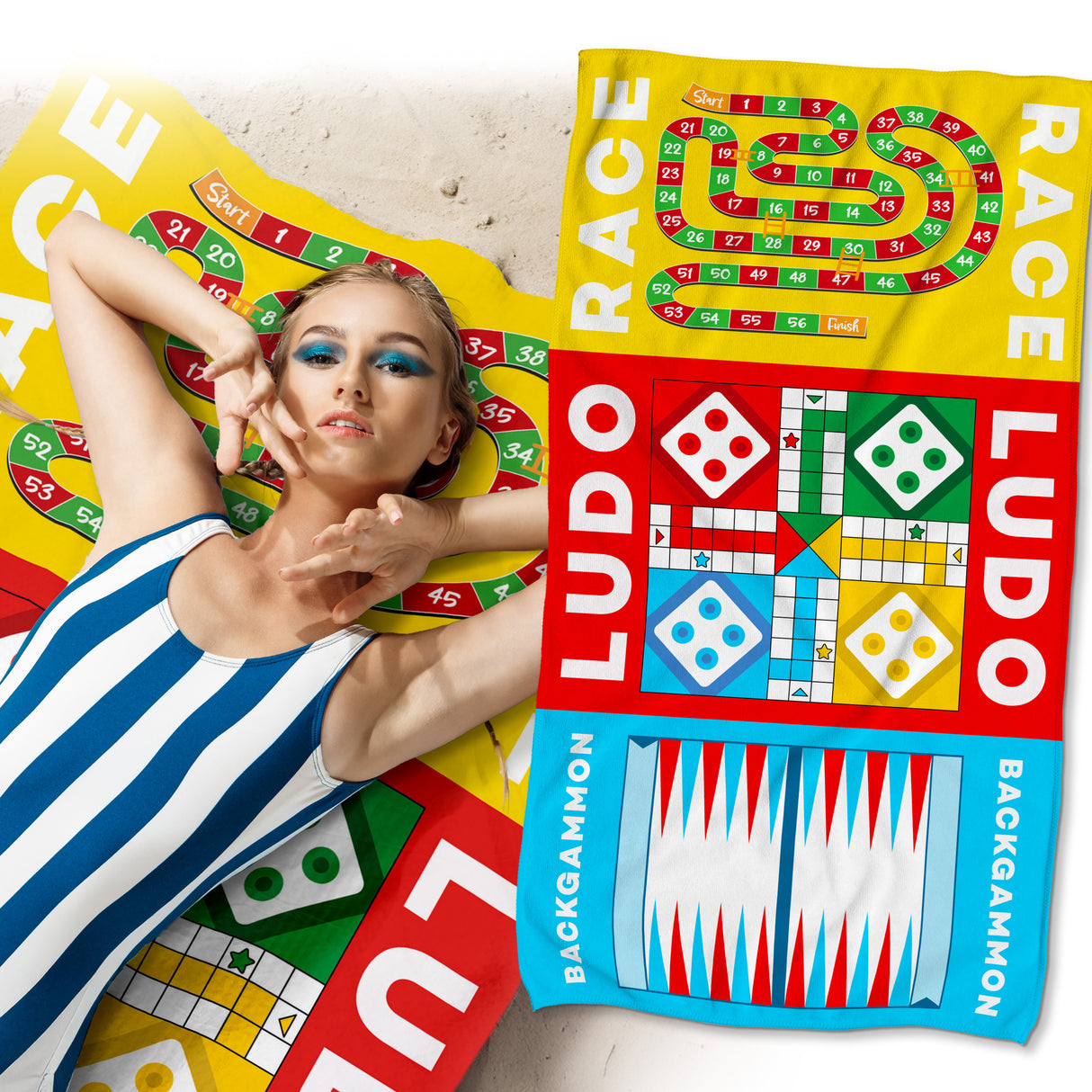 Szybkoschnący Ręcznik Plażowy GRY PLANSZOWE 150x80 cm