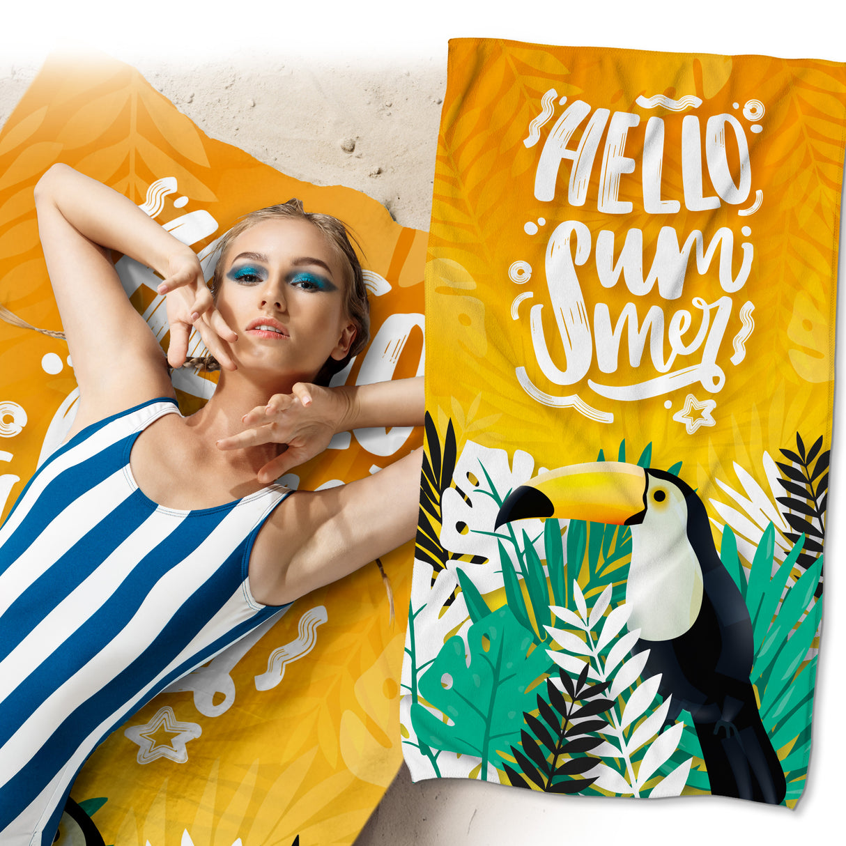 Szybkoschnący Ręcznik Plażowy HELLO SUMMER 150x80 cm