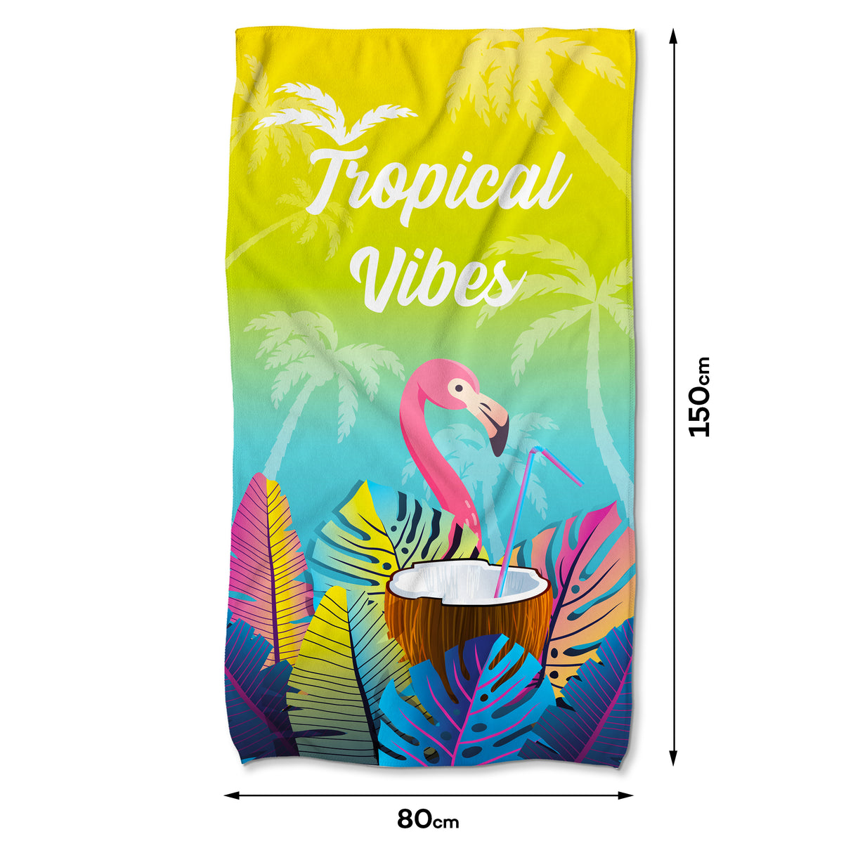 Szybkoschnący Ręcznik Plażowy TROPICAL VIBES 150x80 cm