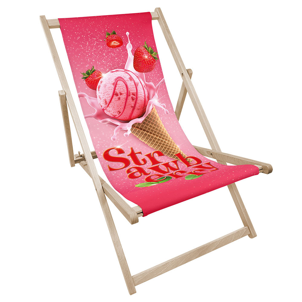 Leżak drewniany z nadrukiem STRAWBERRY