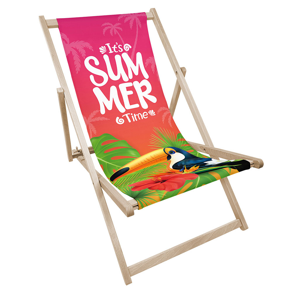 Leżak drewniany z nadrukiem SUMMER